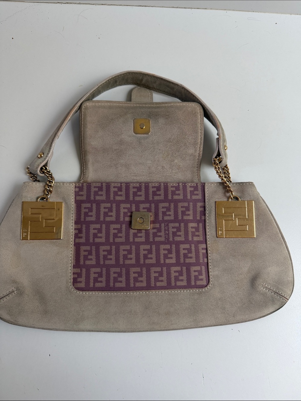 Fendi Zucchino FF shoulder baguette shoulder bag - Picture 3 of 7